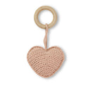 Heart Baby Teether - Cotton and Wood