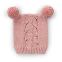 Cubbie Baby Hat - Cotton Cable Knit with Pompom
