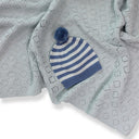 Jamie Baby Hat Soft Cotton Striped Knit with Pompom