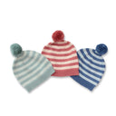 Jamie Baby Hat Soft Cotton Striped Knit with Pompom