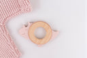 Dinosaur Baby Teether - Silicone and Wood