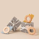 Dinosaur Baby Teether - Silicone and Wood