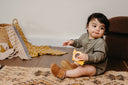 Dinosaur Baby Teether - Silicone and Wood