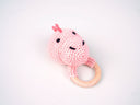 Dinosaur Baby Teether Rattle - Cotton and Beech Wood