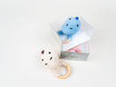 Dinosaur Baby Teether Rattle - Cotton and Beech Wood