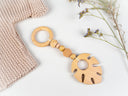 Tropical Wooden Teether Monstera Leaf Design