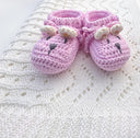 Tilly Bear Baby Bootees Hand Crocheted Cotton
