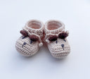 Tilly Bear Baby Bootees Hand Crocheted Cotton