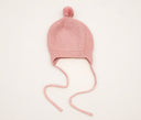 Huggie Baby Bonnet Garter Knit with Pompom