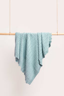Mica Pure Cotton Multi-Purpose Knit Baby Blanket in Blue