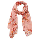 Kyoto Cherry Blossom Pure Silk Scarf Coral in Coral