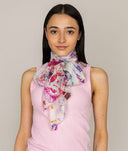 Nadine Butterfly Pure Silk Scarf Pink in Pink