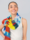 Cabana Stripe Print Modal Silk Scarf in Boxed