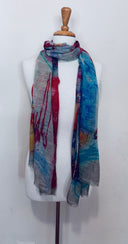Lyra Abstract Painterly Cotton Linen Modal Scarf
