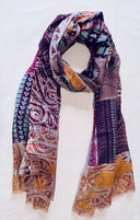 Dory Abstract Geometric Print Modal Linen Scarf