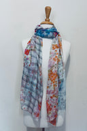 Selene Checks Flower Print Modal Linen Scarf
