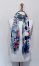 Ren Abstract Floral Geometric Print Modal Linen Scarf