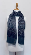 Spade Abstract Geometric Print Linen Modal Scarf Grey in Grey