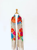 Posy Floral Print Linen Modal Scarf