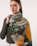 Georgia Floral Print Wool Silk Scarf