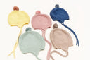 Huggie Baby Bonnet Garter Knit with Pompom