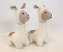 Llama and Latte Duo Handmade Llama Rattle Toy Pack in Sage & Natural