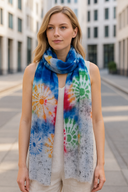 Holi Shibori Tie Dye Print Linen Modal Scarf
