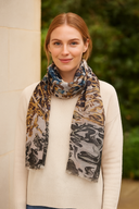 Mimic Abstract Animal Print Linen Modal Scarf Natural in Natural