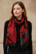 Laurie Abstract Flower Pure Silk Scarf