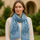 Camira Hand Stitched Kantha Embroidered Cotton Scarf