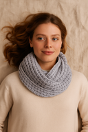 Blake Rib Knitted Pure Cotton Loop Scarf
