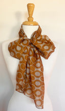 Orbit Dots and Ellipse Print Pure Silk Scarf