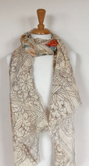 Petal Printed Linen Scarf Multi in Multi