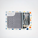 Little Floral Mouse Luxury Baby Gift Set Grey Knit Blanket