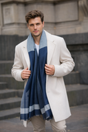 Rumi Colour Blocked Multi-pattern Weave Wool Silk Scarf in M