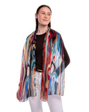 Marble Multi Coloured Pure Silk Scarf Multi in Multi