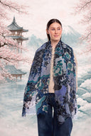 HANA Layered Motifs Design Merino Wool Scarf