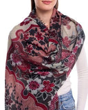 HANA Layered Motifs Design Merino Wool Scarf