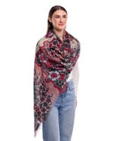 HANA Layered Motifs Design Merino Wool Scarf