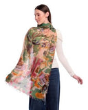 Cascade Painterly Motifs Print Merino Wool Scarf
