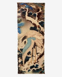 Sumi Abstract Landscape Crane Print Merino Wool Scarf