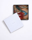 Ember Abstract Landscape and Crane Print Merino Wool Scarf