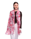 Roselle Floral Print Pure Silk Scarf
