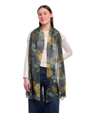 Orika Foliage and Birds Print Wool Silk Scarf