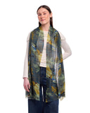 Orika Foliage and Birds Print Wool Silk Scarf