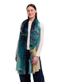 Amaya Landscape / Lotus Print Wool Modal Scarf