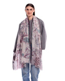 Aven Toile-Style Scenic Village Print Wool Silk Cashmere Scarf