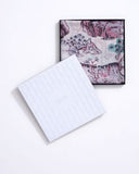 Aven Toile-Style Scenic Village Print Wool Silk Cashmere Scarf