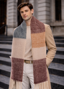 Muse Colour Blocked Chunky Wool Mohair Scarf in M