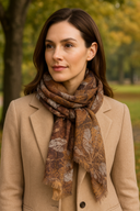 Folio Leaf Merino Wool Modal Scarf